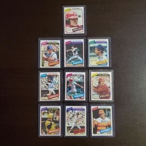1980 Vintage Topps Baseball Card Collection - Lot Of 10